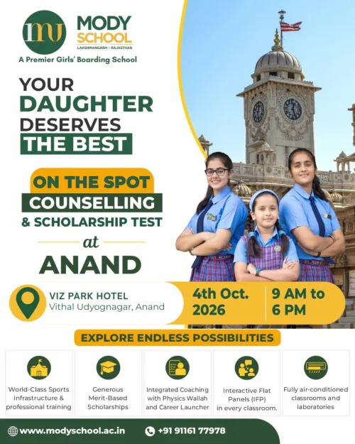 Mody School Admissions 2027- 28 | Meet our Admissions Team at Rajasthan, Haryana & Gujarat  